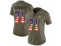 Women Nike Kansas City Chiefs #71 Mitchell Schwartz Limited Olive/USA Flag 2017 Salute to Service NFL Jersey
