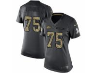 Women Nike Kansas City Chiefs #75 Cameron Erving Limited Black 2016 Salute to Service NFL Jersey