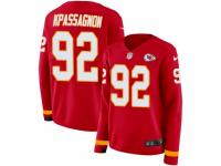 Women Nike Kansas City Chiefs #92 Tanoh Kpassagnon Limited Red Therma Long Sleeve NFL Jersey