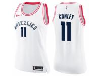 Women Nike Memphis Grizzlies #11 Mike Conley Swingman White/Pink Fashion NBA Jersey