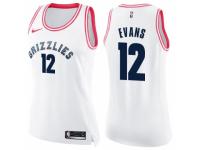 Women Nike Memphis Grizzlies #12 Tyreke Evans Swingman White/Pink Fashion NBA Jersey