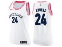 Women Nike Memphis Grizzlies #24 Dillon Brooks Swingman White/Pink Fashion NBA Jersey