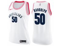 Women Nike Memphis Grizzlies #50 Zach Randolph Swingman White/Pink Fashion NBA Jersey