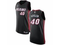Women Nike Miami Heat #40 Udonis Haslem Black Road NBA Jersey - Icon Edition