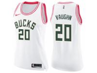 Women Nike Milwaukee Bucks #20 Rashad Vaughn Swingman White/Pink Fashion NBA Jersey
