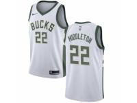 Women Nike Milwaukee Bucks #22 Khris Middleton White Home NBA Jersey - Association Edition
