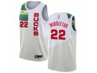 Women Nike Milwaukee Bucks #22 Khris Middleton White  Jersey - Earned Edition