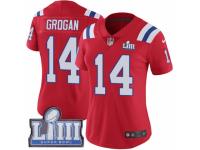Women Nike New England Patriots #14 Steve Grogan Red Alternate Vapor Untouchable Limited Player Super Bowl LIII Bound NFL Jersey