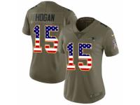 Women Nike New England Patriots #15 Chris Hogan Limited Olive/USA Flag 2017 Salute to Service NFL Jersey