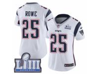Women Nike New England Patriots #25 Eric Rowe White Vapor Untouchable Limited Player Super Bowl LIII Bound NFL Jersey