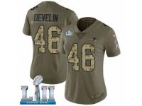 Women Nike New England Patriots #46 James Develin Limited Olive/Camo 2017 Salute to Service Super Bowl LII NFL Jersey