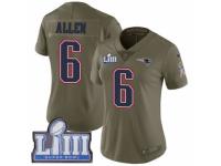 Women Nike New England Patriots #6 Ryan Allen Limited Olive 2017 Salute to Service Super Bowl LIII Bound NFL Jersey