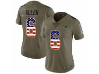 Women Nike New England Patriots #6 Ryan Allen Limited Olive/USA Flag 2017 Salute to Service NFL Jersey