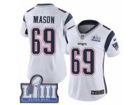 Women Nike New England Patriots #69 Shaq Mason White Vapor Untouchable Limited Player Super Bowl LIII Bound NFL Jersey