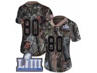 Women Nike New England Patriots #80 Irving Fryar Camo Rush Realtree Limited Super Bowl LIII Bound NFL Jersey