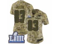 Women Nike New England Patriots #83 Dwayne Allen Limited Camo 2018 Salute to Service Super Bowl LIII Bound NFL Jersey