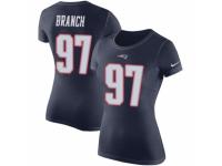 Women Nike New England Patriots #97 Alan Branch Navy Blue Rush Pride Name & Number T-Shirt