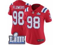 Women Nike New England Patriots #98 Trey Flowers Red Alternate Vapor Untouchable Limited Player Super Bowl LIII Bound NFL Jersey