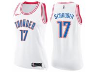 Women Nike Oklahoma City Thunder #17 Dennis Schroder Swingman White-Pink Fashion NBA Jersey