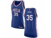 Women Nike Philadelphia 76ers #35 Trevor Booker  Blue NBA Jersey - Icon Edition