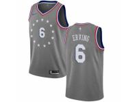 Women Nike Philadelphia 76ers #6 Julius Erving  Gray NBA Jersey - City Edition