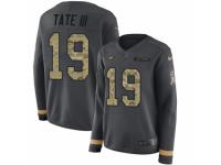 Women Nike Philadelphia Eagles #19 Golden Tate III Limited Black Salute to Service Therma Long Sleeve NFL Jersey