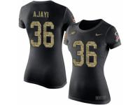 Women Nike Philadelphia Eagles #36 Jay Ajayi Black Camo Salute to Service T-Shirt