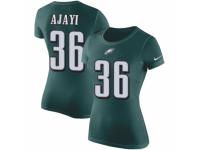 Women Nike Philadelphia Eagles #36 Jay Ajayi Green Rush Pride Name & Number T-Shirt