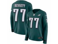 Women Nike Philadelphia Eagles #77 Michael Bennett Limited Green Therma Long Sleeve NFL Jersey