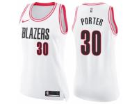 Women Nike Portland Trail Blazers #30 Terry Porter Swingman White/Pink Fashion NBA Jersey