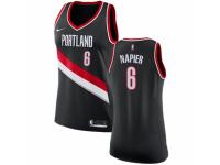 Women Nike Portland Trail Blazers #6 Shabazz Napier  Black Road NBA Jersey - Icon Edition