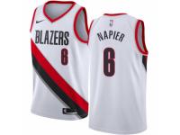 Women Nike Portland Trail Blazers #6 Shabazz Napier White Home NBA Jersey - Association Edition