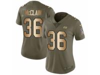 Women Nike Tampa Bay Buccaneers #36 Robert McClain Limited Olive/Gold 2017 Salute to Service NFL Jersey
