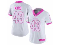 Women Nike Tampa Bay Buccaneers #43 T.J. Ward Limited White-Pink Rush Fashion NFL Jersey