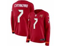 Women Nike Tampa Bay Buccaneers #7 Chandler Catanzaro Limited Red Therma Long Sleeve NFL Jersey