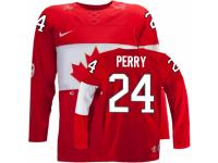 Women Nike Team Canada #24 Corey Perry Premier Red Away 2014 Olympic Hockey Jersey
