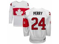 Women Nike Team Canada #24 Corey Perry Premier White Home 2014 Olympic Hockey Jersey