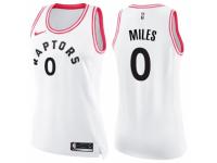 Women Nike Toronto Raptors #0 C.J. Miles Swingman White/Pink Fashion NBA Jersey