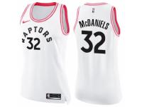 Women Nike Toronto Raptors #32 KJ McDaniels Swingman White/Pink Fashion NBA Jersey