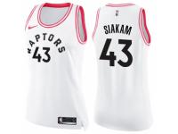 Women Nike Toronto Raptors #43 Pascal Siakam Swingman White/Pink Fashion NBA Jersey