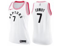 Women Nike Toronto Raptors #7 Kyle Lowry Swingman White/Pink Fashion NBA Jersey