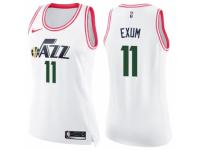 Women Nike Utah Jazz #11 Dante Exum Swingman White/Pink Fashion NBA Jersey