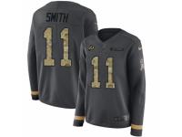 Women Nike Washington Redskins #11 Alex Smith Limited Black Salute to Service Therma Long Sleeve NFL Jersey