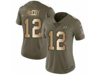 Women Nike Washington Redskins #12 Colt McCoy Limited Olive/Gold 2017 Salute to Service NFL Jersey