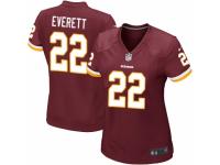 Women Nike Washington Redskins #22 Deshazor Everett Game Burgundy Red Team Color NFL Jersey