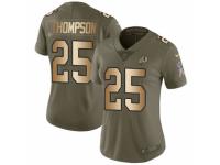 Women Nike Washington Redskins #25 Chris Thompson Limited Olive/Gold 2017 Salute to Service NFL Jersey