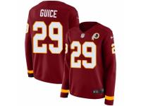 Women Nike Washington Redskins #29 Derrius Guice Limited Burgundy Therma Long Sleeve NFL Jersey