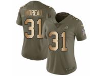 Women Nike Washington Redskins #31 Fabian Moreau Limited Olive/Gold 2017 Salute to Service NFL Jersey