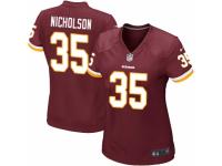 Women Nike Washington Redskins #35 Montae Nicholson Game Burgundy Red Team Color NFL Jersey