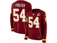 Women Nike Washington Redskins #54 Mason Foster Limited Burgundy Therma Long Sleeve NFL Jersey